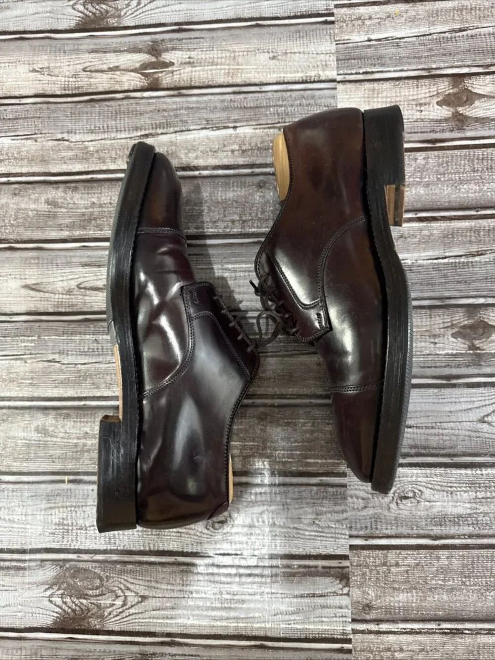 Brooks Brothers X Alden 00062 Shell Cordovan Plain Toe Shoes Sz 9 C Rare Vintage